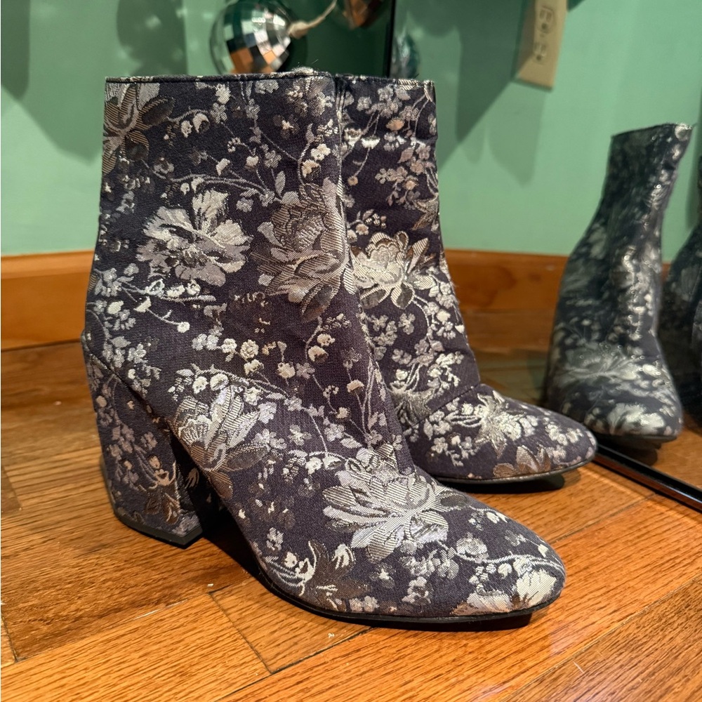 Merona Block Heel Ankle Boots - Floral